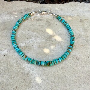 Kingman Blue Turquoise Bracelet • Sterling Silver Southwest Jewelry image 5