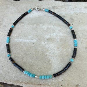 Blue Tiger’s Eye Turquoise Anklet • Sterling Silver Hawk’s Eye Ankle Bracelet image 9