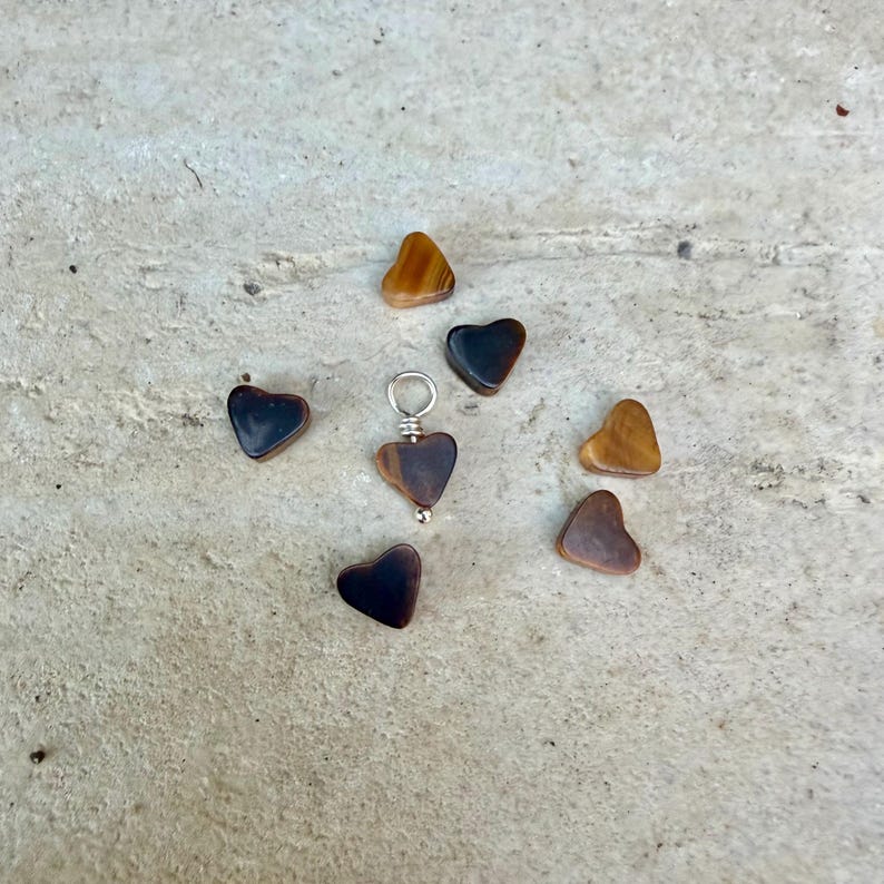 Tiger’s Eye Heart & Star Charms • 6–7mm Hearts • 10mm Star Gemstones image 8