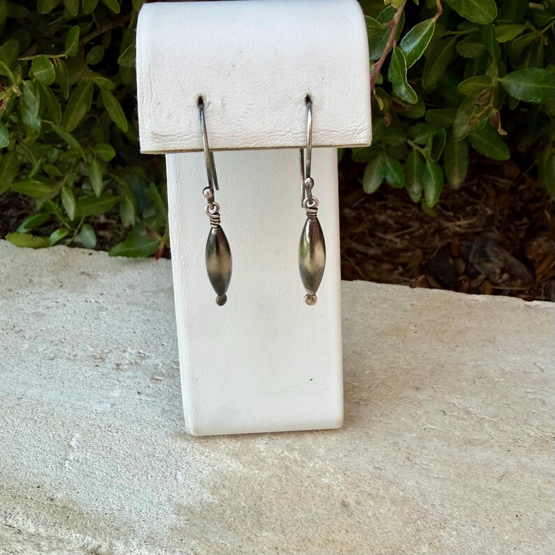 Desert Pearl Dangle Earrings • Sterling Silver Torpedo Drop Earrings • Southwest Jewelry image 9