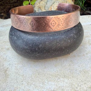 Southwest Copper Embossed Cuff • Raw Copper Bracelet • Hand‑Forged Western Jewelry image 2