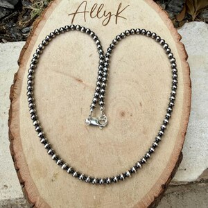 4mm Sterling Silver Desert Pearl Choker Necklace • Classic Southwestern Elegance image 6