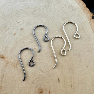 18g French Hook Ear Wires • Sterling or Argentium Silver • 1 Inch • Hand‑Forged