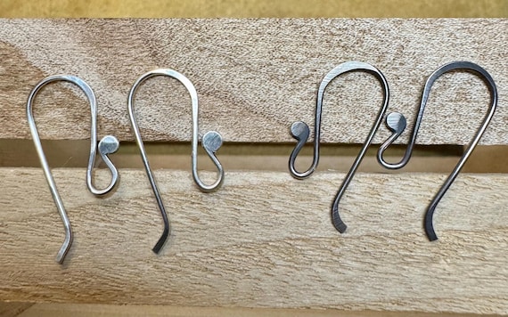 Hammered ball 20g French hook handmade sterling silver ear wires / handmade ear wires / shiny or oxidized polished