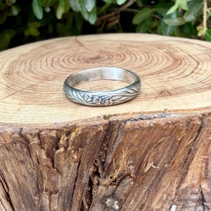 Argentium Silver Band Ring • Rosette Design•Handmade Elegance image 7