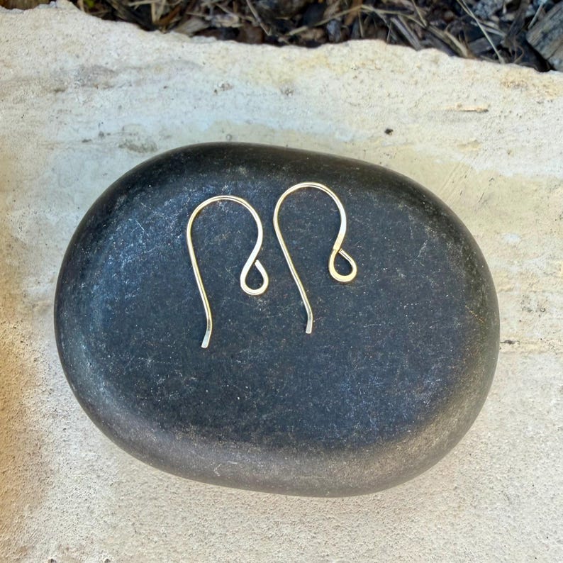 14kt Gold Filled French Ear Wires • Hand‑Forged 20g • 3/4 or 1 Inch image 6
