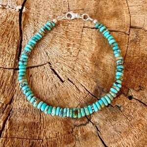 Kingman Blue Turquoise Bracelet • Sterling Silver Southwest Jewelry image 10