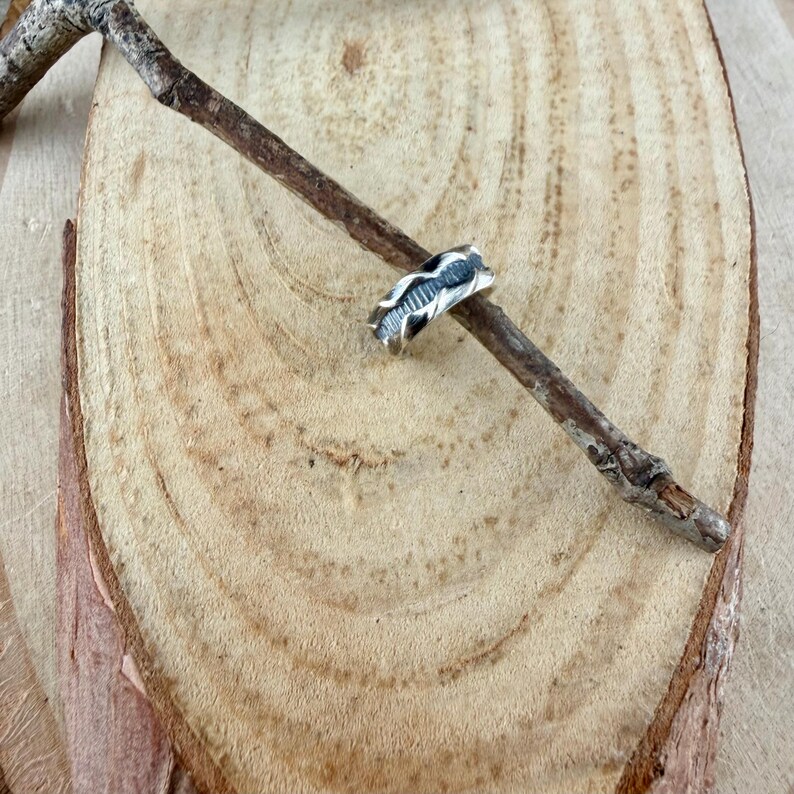 Sterling Silver Ridged Ear Cuff • Textured Conch Cuff • No Piercing image 5