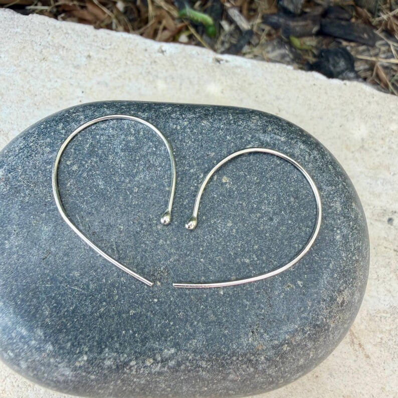 Pendientes colgantes de aro abierto • Plata Argentium • 20 g • Caída frontal de 3,17 cm imagen 5