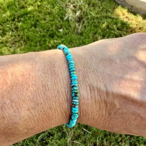 Kingman Blue Turquoise Bracelet • Sterling Silver Southwest Jewelry image 4