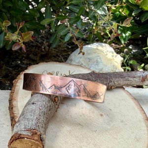 Rustic Mountains Copper Cuff • Hand‑Forged Raw Copper Bracelet image 9