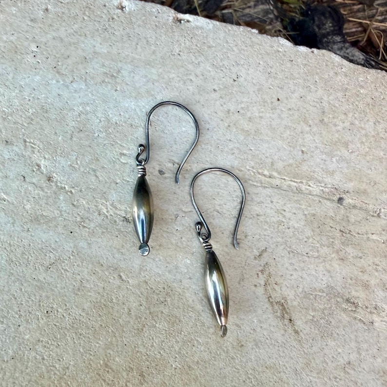 Desert Pearl Dangle Earrings • Sterling Silver Torpedo Drop Earrings • Southwest Jewelry image 7