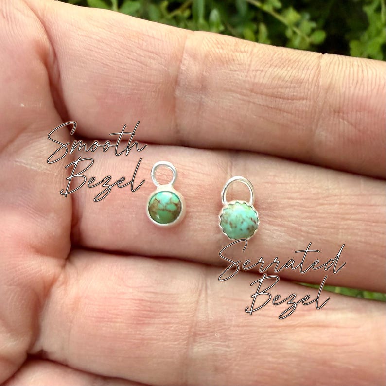 Pendientes de aro Sterling Sleeper • 12 mm o 15 mm • Colgante de turquesa Kingman • Individual o en pares imagen 5