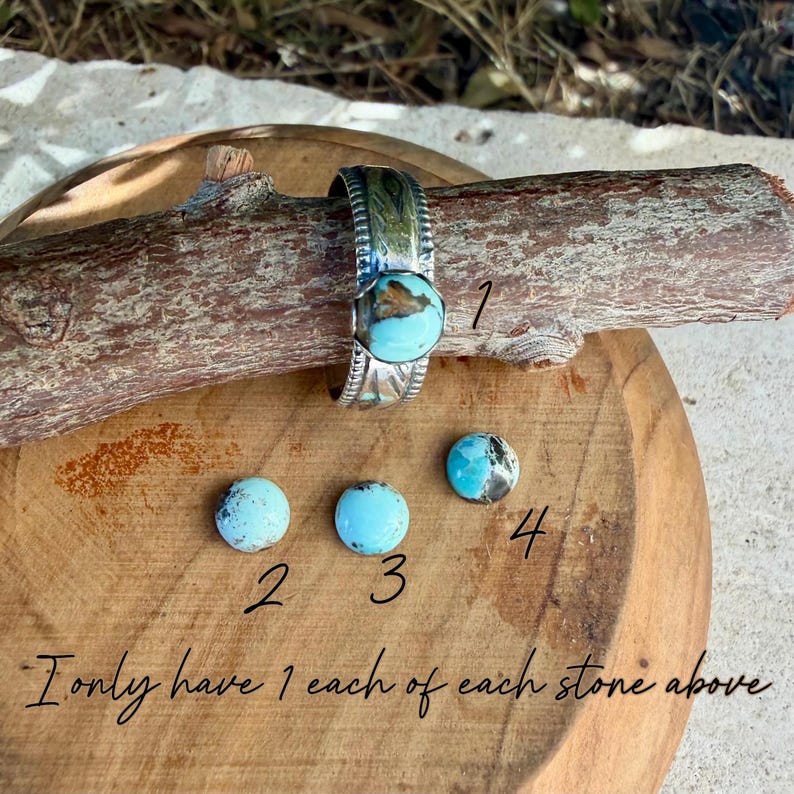 Blue Moon Turquoise Ring • Wide Sterling Silver Southwest Ring • Rare Turquoise • Western Artisan Jewelry Bild 3