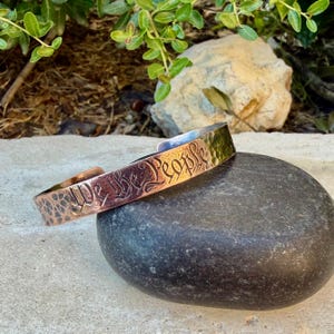We The People Bracelet• Hand‑Forged Hammered Raw Copper Cuff image 8
