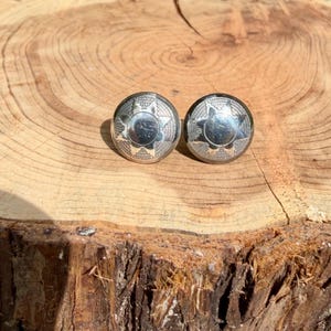11mm Sterling Silver Stud Earrings • Sunflower • Star •Concho Posts Star