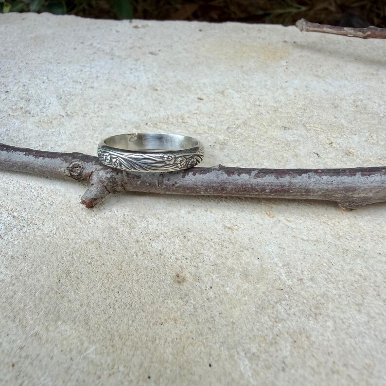 Argentium Silver Band Ring • Rosette Design•Handmade Elegance image 10