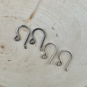 18g French Hook Ear Wires • Sterling or Argentium Silver • 3/4 Inch • Hand‑Forged