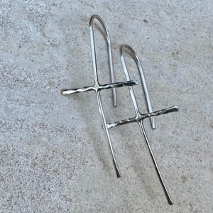 Handcrafted Sterling Silver Cross Earrings – Unique Seamless Design (20g or 18g Option) afbeelding 6