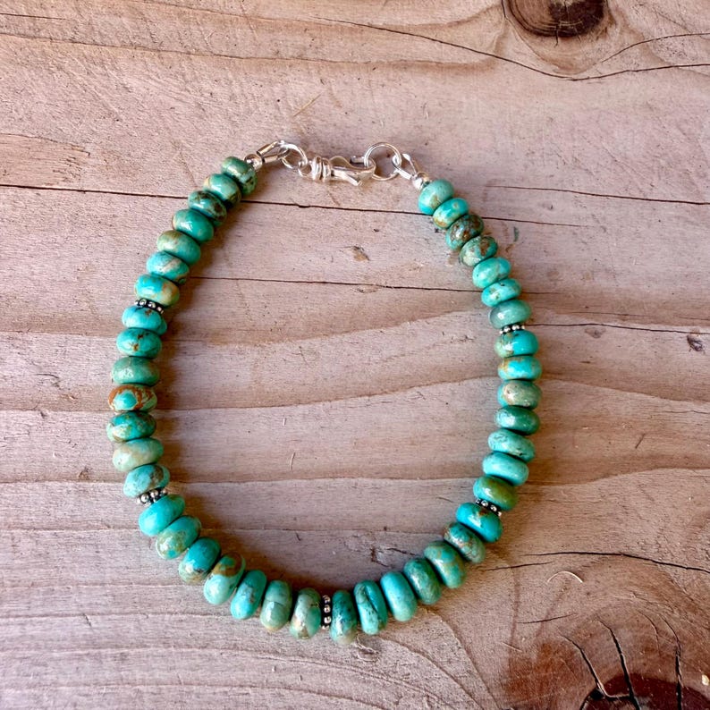 Kingman Green Turquoise Bracelet • Sterling Silver Southwest Style bild 5