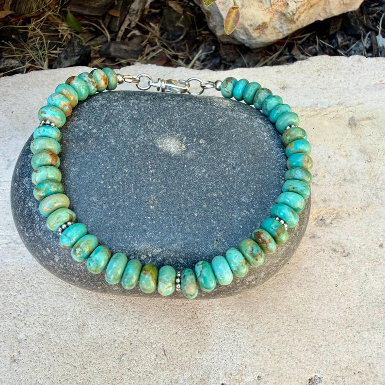Kingman Green Turquoise Bracelet • Sterling Silver Southwest Style bild 2