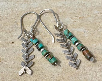 Authentic Native American Indian Jewelry Hematite Navajo Turquoise