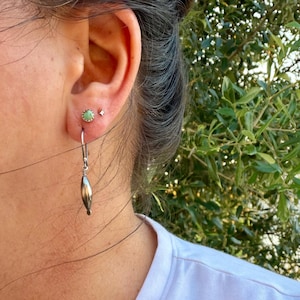 Desert Pearl Dangle Earrings • Sterling Silver Torpedo Drop Earrings • Southwest Jewelry image 3