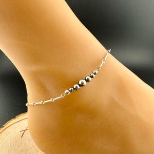Desert Pearl Bar Chain Anklet • Sterling Silver Anklet • Southwest Minimalist Jewelry