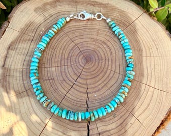 Kingman Blue Turquoise Bracelet • Sterling Silver Southwest Jewelry