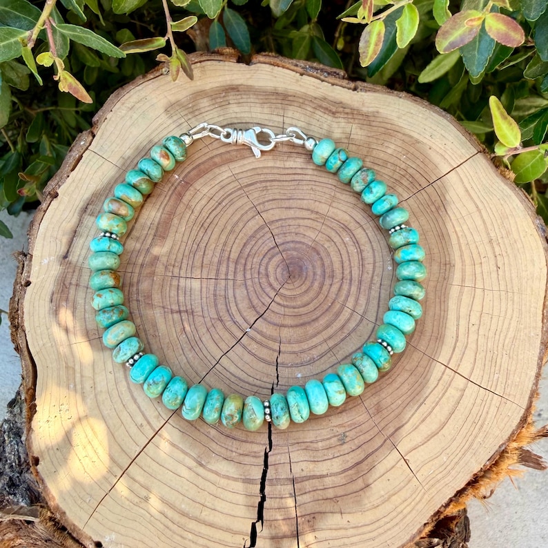 Kingman Green Turquoise Bracelet • Sterling Silver Southwest Style bild 1
