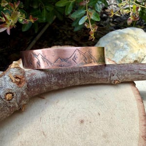 Rustic Mountains Copper Cuff • Hand‑Forged Raw Copper Bracelet image 10