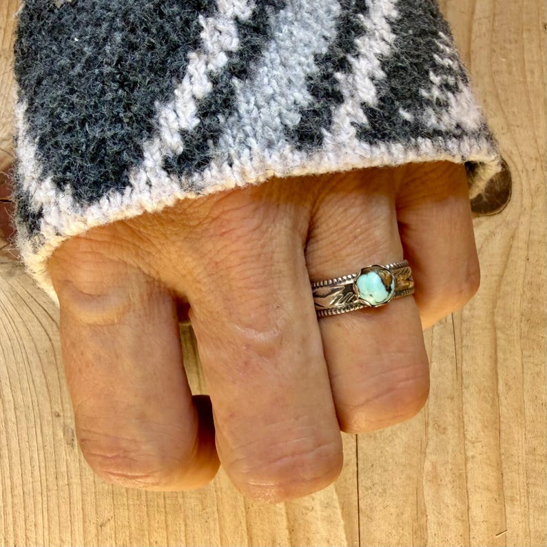 Blue Moon Turquoise Ring • Wide Sterling Silver Southwest Ring • Rare Turquoise • Western Artisan Jewelry Bild 8