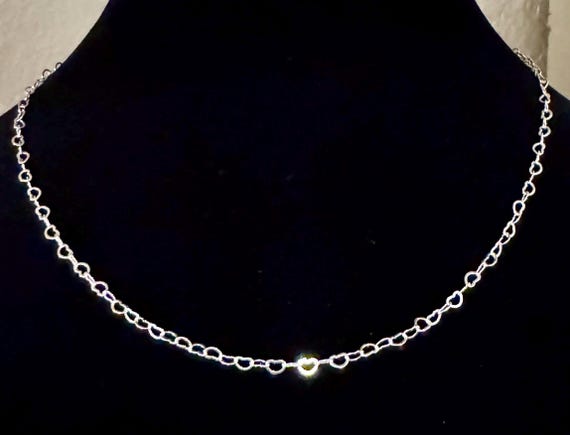 Sterling Silver Heart Chain Necklace / charm necklace