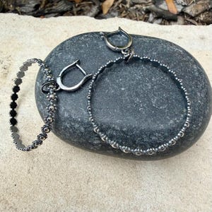 Sterling Silver Lever‑Back Hoop Earrings • Bali Berry Floral Patterned Wire • Handmade Hoops image 10