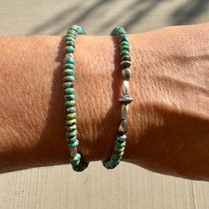 Turquoise Double Wrap Bracelet – Sterling Silver Desert Pearls | Southwest Minimal Jewelry
