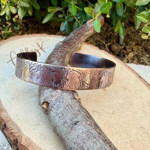 Horse Embossed Copper Cuff • Rustic Raw Copper Bracelet • Hand‑Forged Southwestern Jewelry image 9