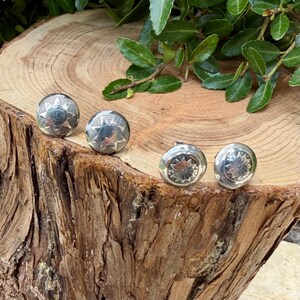 11mm Sterling Silver Stud Earrings • Sunflower • Star •Concho Posts image 1