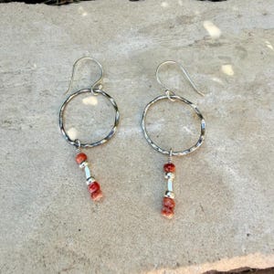Spiny Oyster Circle Earrings • Sterling Silver • Southwestern Jewelry image 5