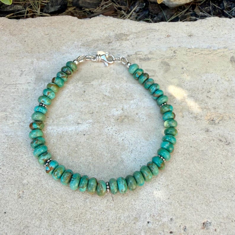 Kingman Green Turquoise Bracelet • Sterling Silver Southwest Style bild 3