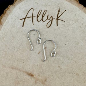 18g Argentium Ball End Ear Wires • 3/4 Inch • Hand‑Forged Silver Findings Shiny polished