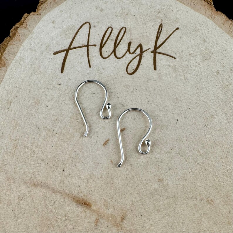 18g Argentium Ball End Ear Wires • 3/4 Inch • Hand‑Forged Silver Findings Shiny polished