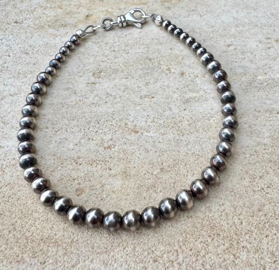 Navajo Pearl Bracelet Sterling Silver, Beaded Bracelet, Southwest Fashion, Silver Jewelry, Handmade, Gift Idea