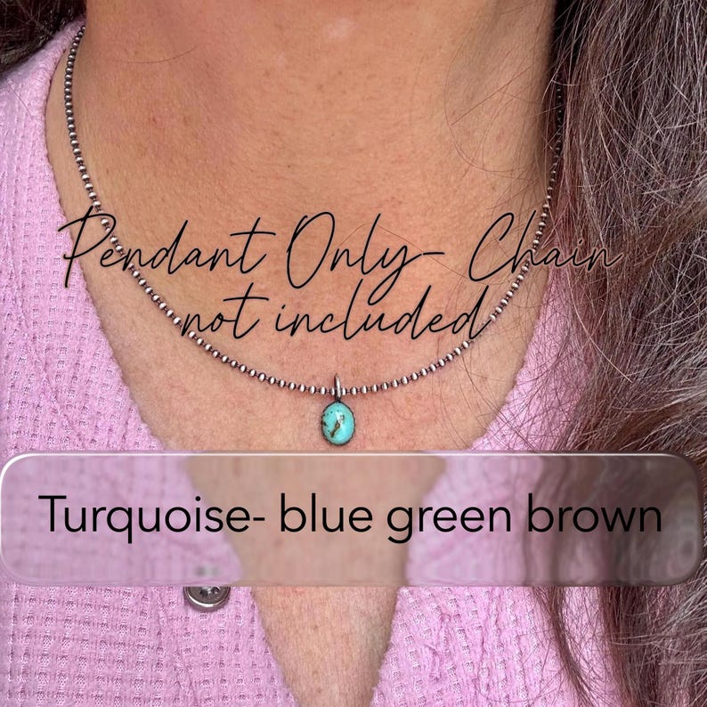 8x10 Gemstone Pendant • Sterling Silver • Kingman Turquoise, White Buffalo, Onyx, Moonstone, Garnet Turquoise-blue green