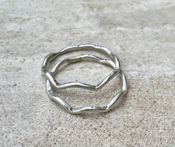 Sterling Silver Wave Ring, Wave Jewelry, Stackable Rings, Beach Inspired, Minimalist, Ocean Lover Gift, Summer Accessory