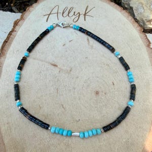 Blue Tiger’s Eye Turquoise Anklet • Sterling Silver Hawk’s Eye Ankle Bracelet image 5
