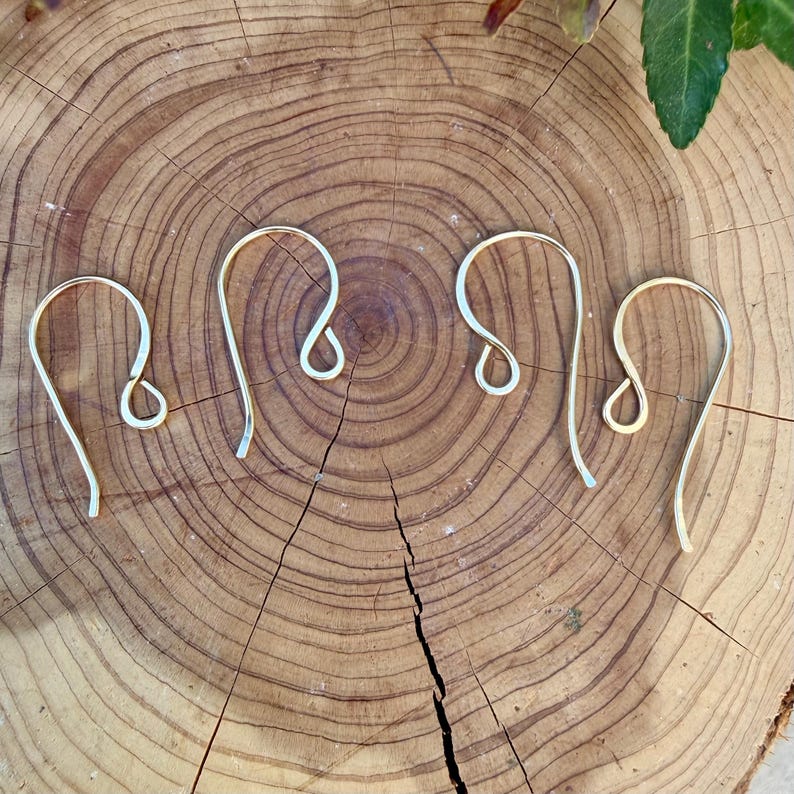 14kt Gold Filled French Ear Wires • Hand‑Forged 20g • 3/4 or 1 Inch image 2