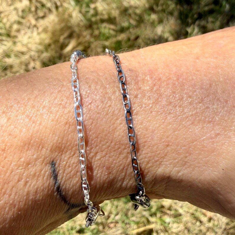 Desert Pearl & Onyx Graduated Bar Chain Bracelet | Sterling Silver Southwest Elegance image 9
