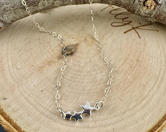 Tobillera de plata de ley con estrella • Barra de estrella graduada • Joyería moderna y delicada