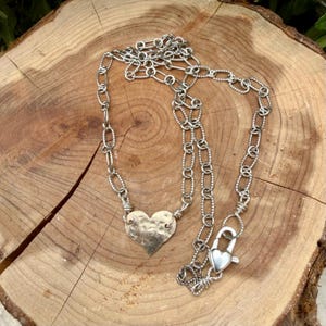 Mixed‑Metal Heart Necklace • 14kt Gold‑Filled Heart • Sterling Mariner Chain • Dainty Minimalist Choker image 10