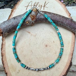 Sterling Silver Desert Pearl Anklet • Turquoise Heishi • Southwest Jewelry immagine 7